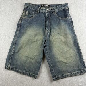 Jordan Craig Denim Shorts Mens 34 (32) Blue Bermuda Long Casual Jorts Baggy Y2K
